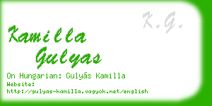 kamilla gulyas business card